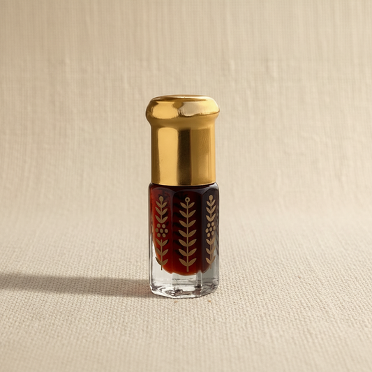 Flasche quadratisch beiger Leinenhintergrund