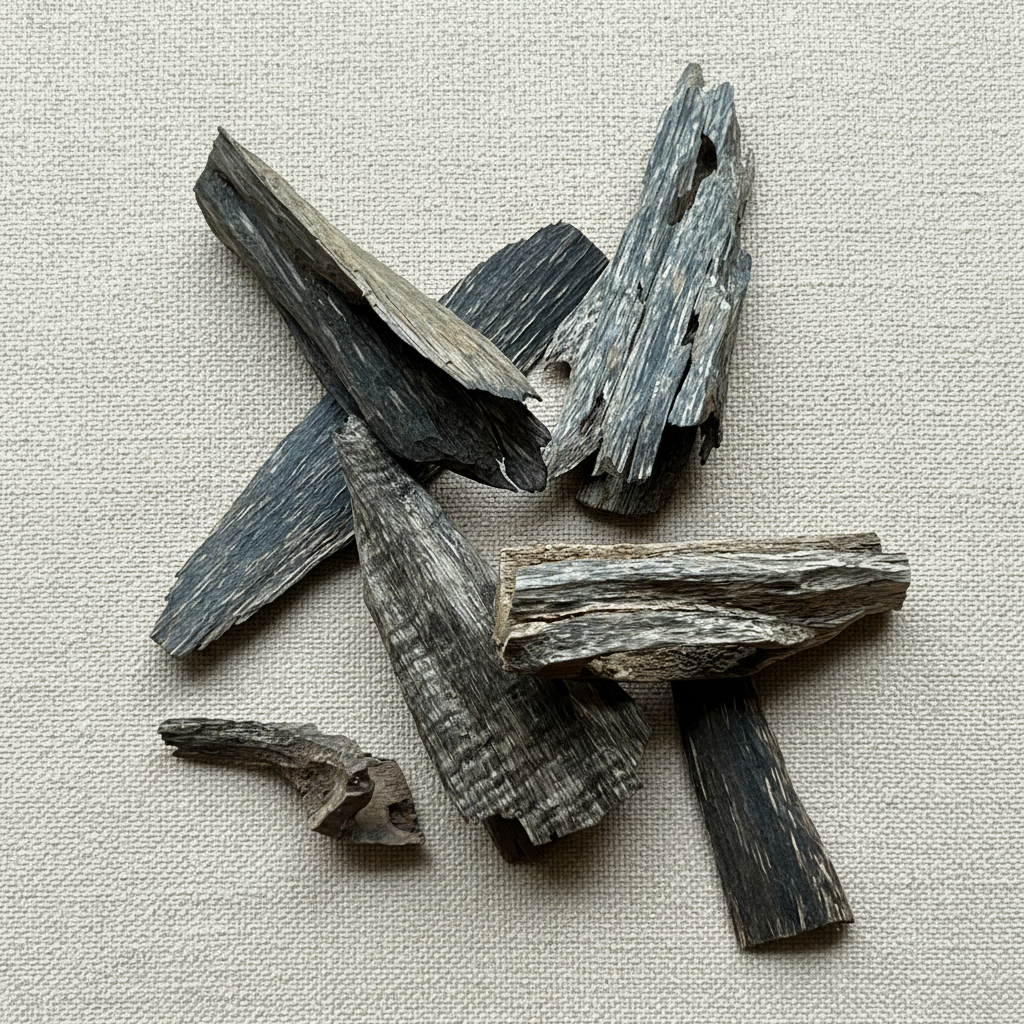 Oud Holz freigestellt Leinenhintergrund quadratisch